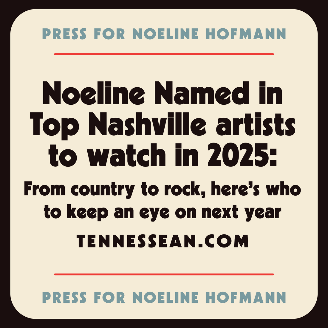 Noeline Hofman Named Artist to Watch