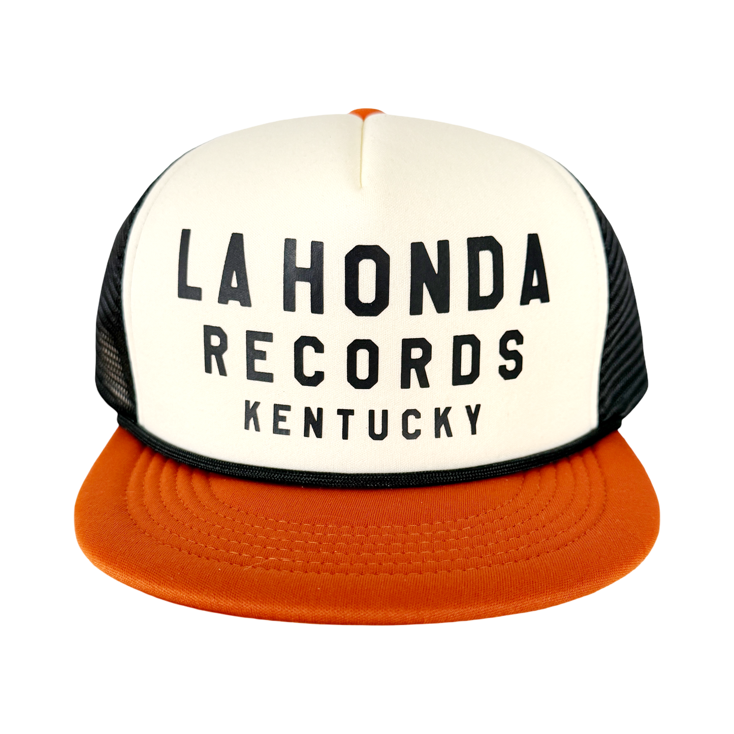 La Honda Records "Kentucky" Vintage Orange and Black Trucker Hat