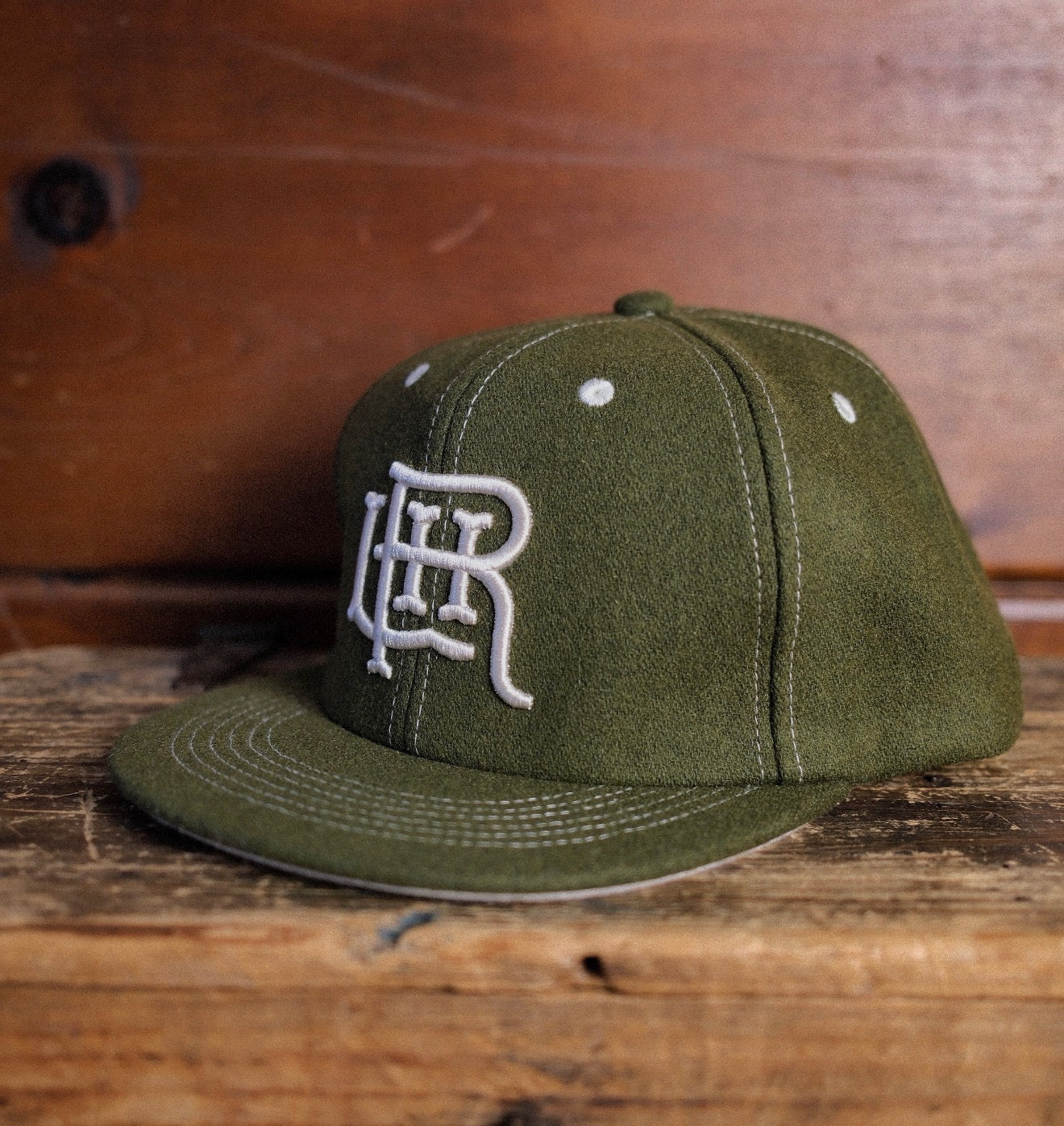 La Honda Records Cipher Logo Olive Wool Ball Cap