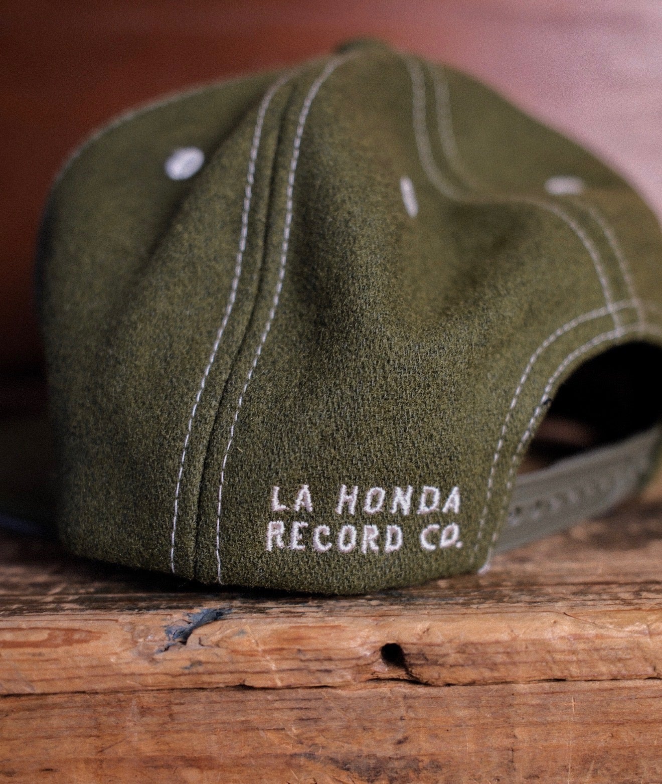 La Honda Records Cipher Logo Olive Wool Ball Cap